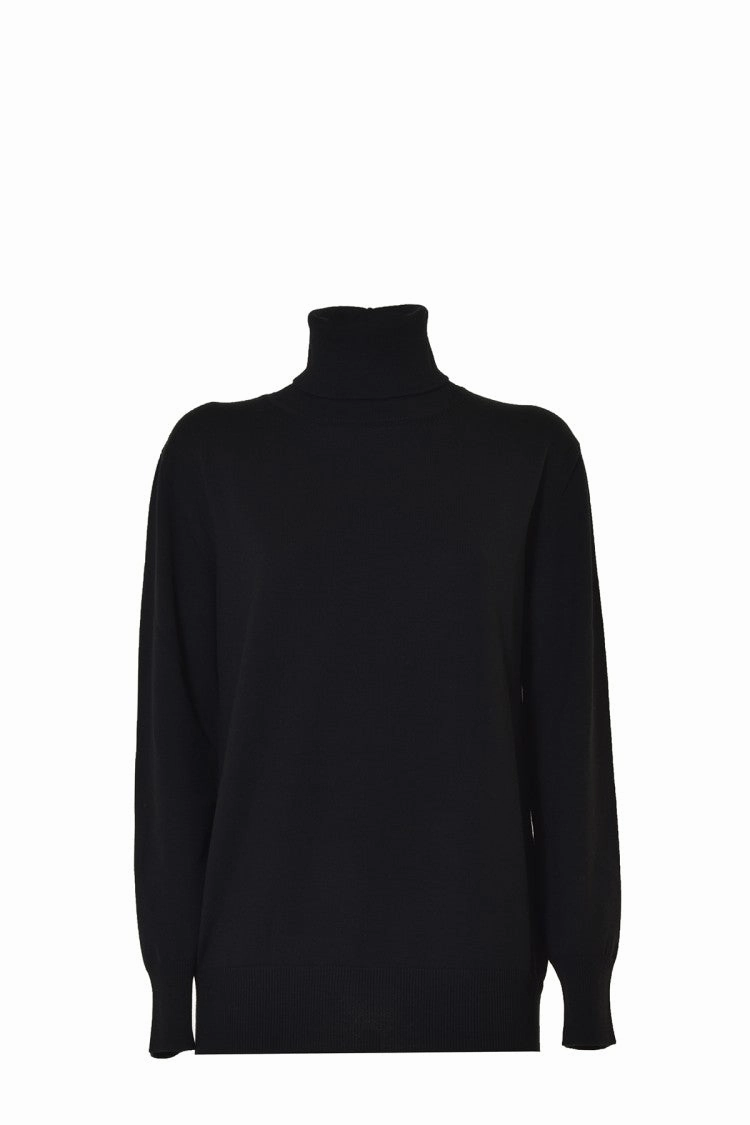 Black Wool Turtleneck Sweater
