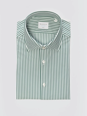 Green/White Striped Active Shirt