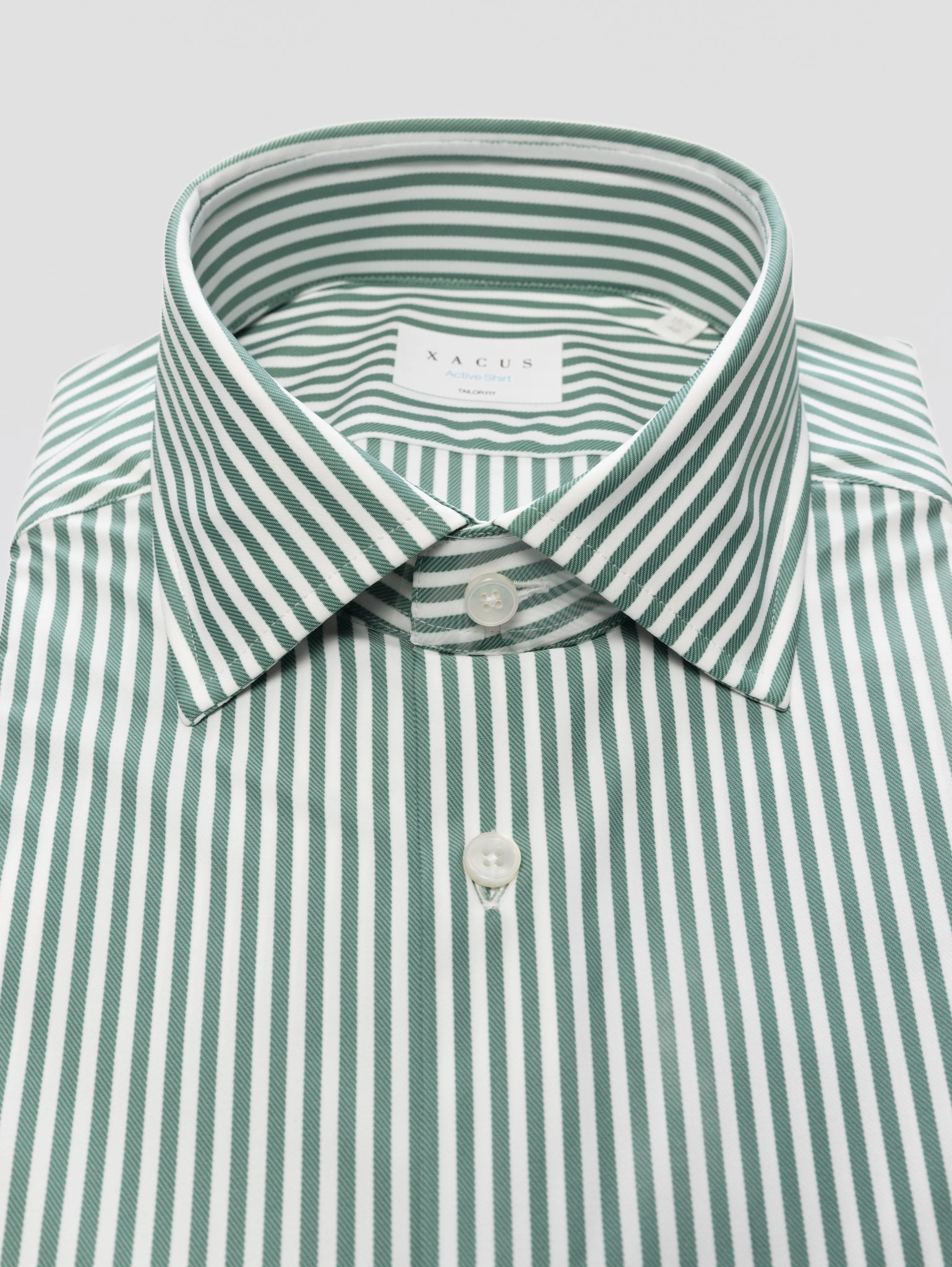 Green/White Striped Active Shirt