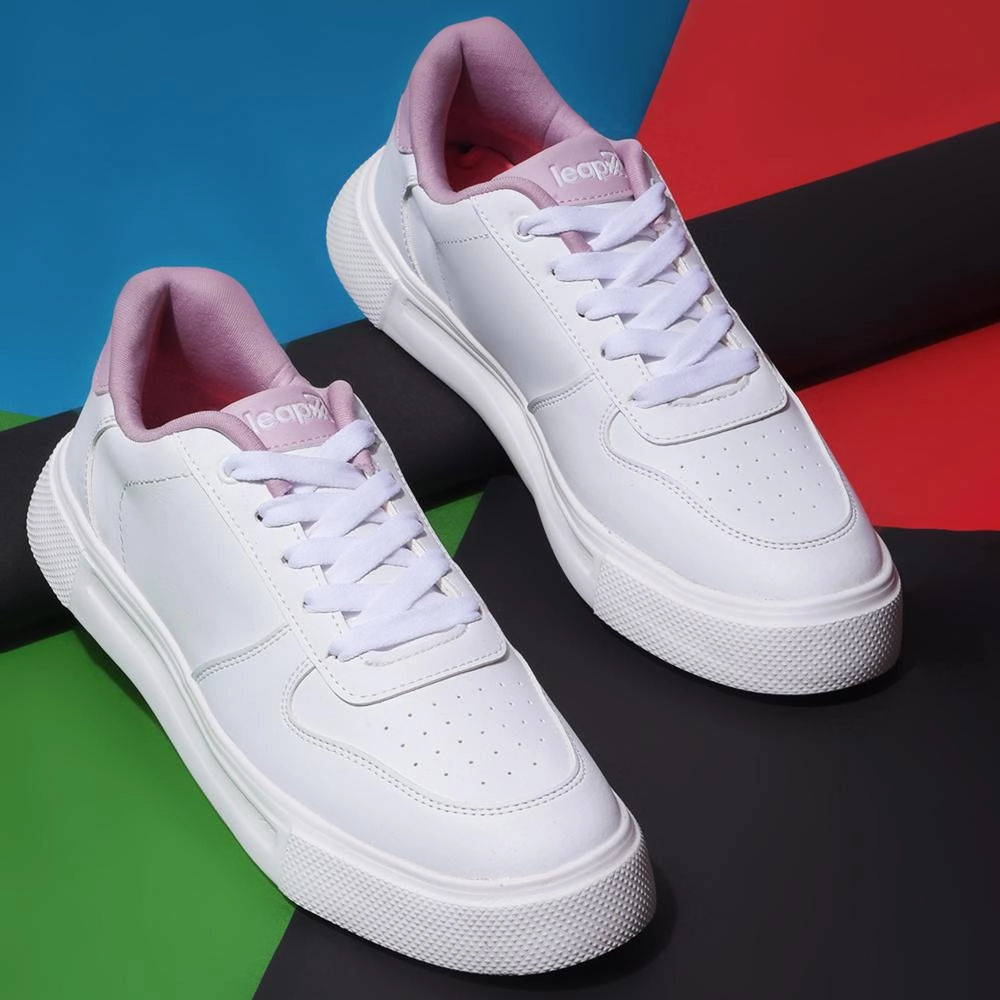 Leap7x Lacing White Casual Sneakers For Women FEMINA-01 By Liberty