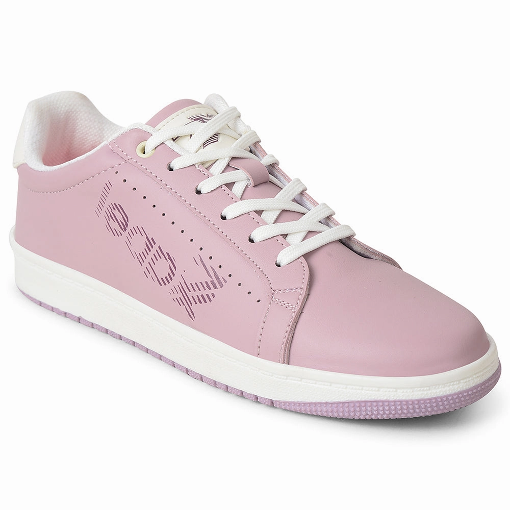 Leap7x Peach Casual Lacing Sneakers For Women ALLURE-1 By Liberty
