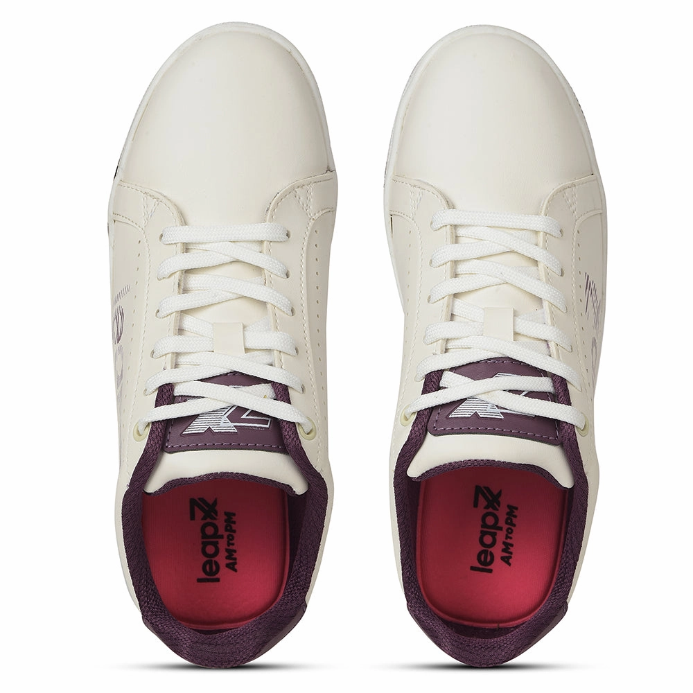 Leap7x White Casual Lacing Sneakers For Women ALLURE-1 By Liberty