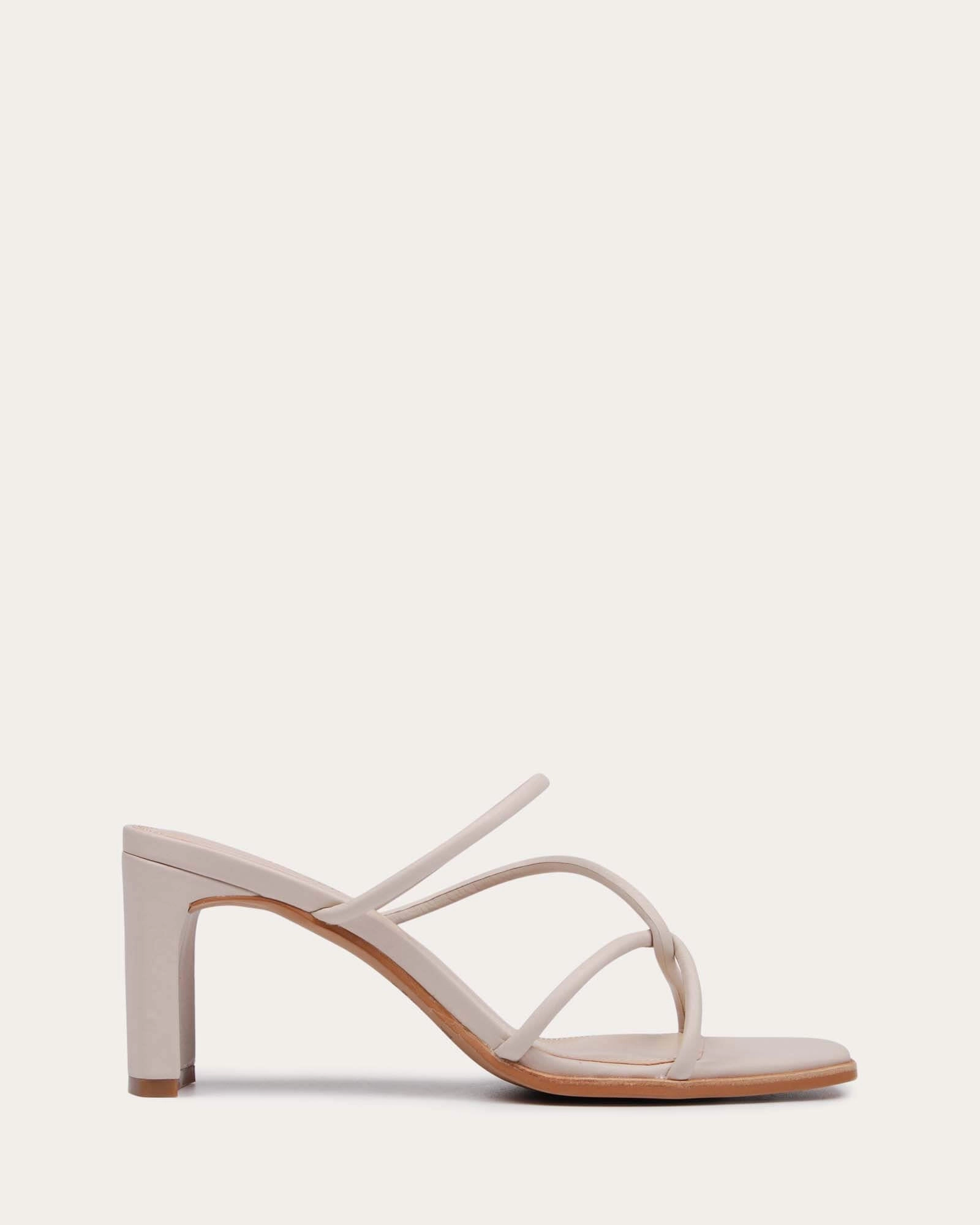 NOVI MID HEEL SANDALS BONE LEATHER