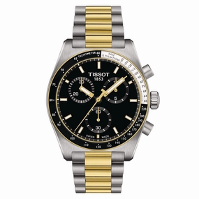 Tissot PR516 Chronograph 40mm Black Dial Yellow Gold PVD Steel Quartz Gents Watch T1494172205100