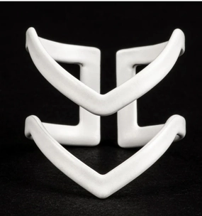 White Double Chevron Ring