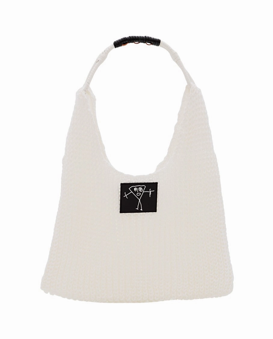 White Mesh Design Shopper Bag