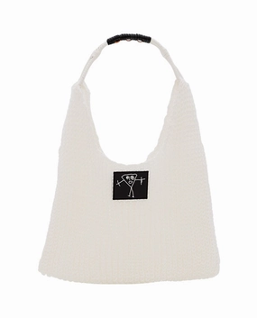 White Mesh Design Shopper Bag